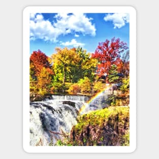 Paterson NJ - Rainbow Over Paterson Great Falls Sticker